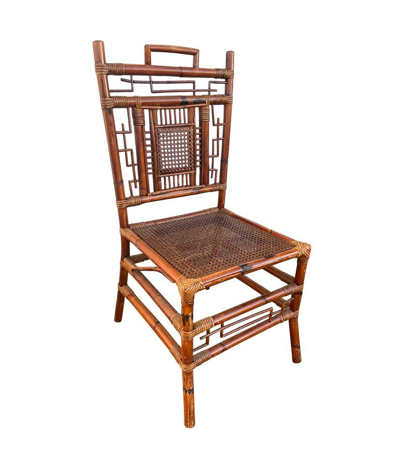 Set of Six 1920s Chinoiserie French Bamboo Dining Chairs - Art Deco Furniture - Ed Butcher Antiques 