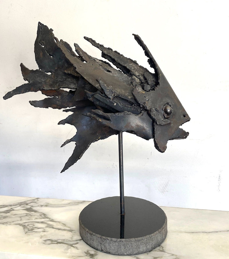 Brutalist Metal Fish Sculpture - Italian - 1970s - Ed Butcher Antique Shop London