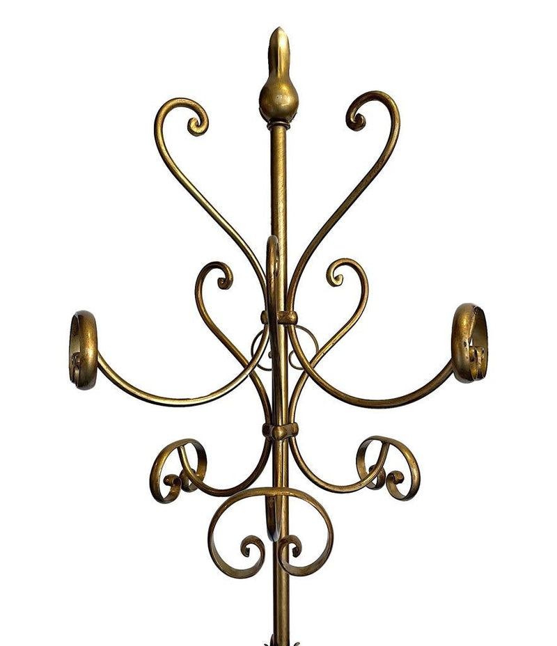 Ornate 1950's Style Italian Gilt Wrought Iron Coat Stand in the manner of Hans Kogl - Mid Century Furniture - Ed Butcher Antique Shop London