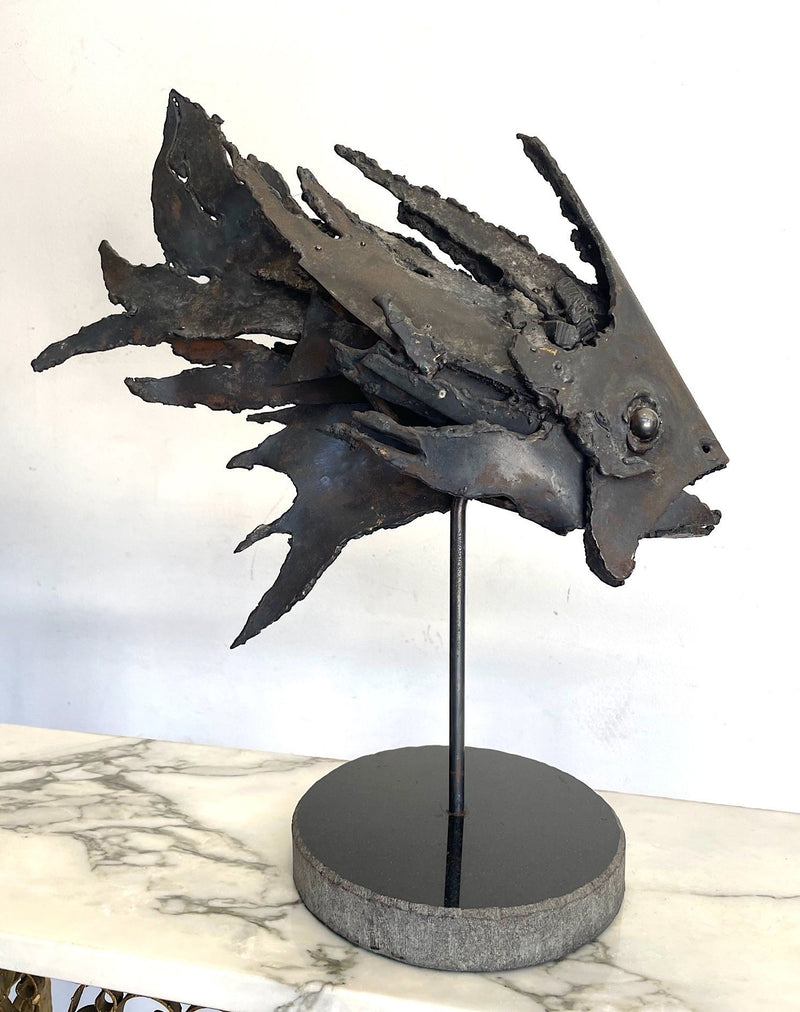 Brutalist Metal Fish Sculpture - Italian - 1970s - Ed Butcher Antique Shop London