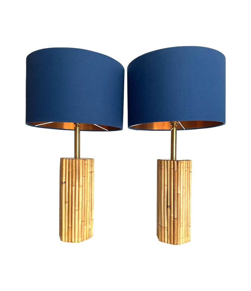 Mid Century Lighting - 1970s Table lamps - Bamboo - Italian - Eb Butcher Antique Shop London