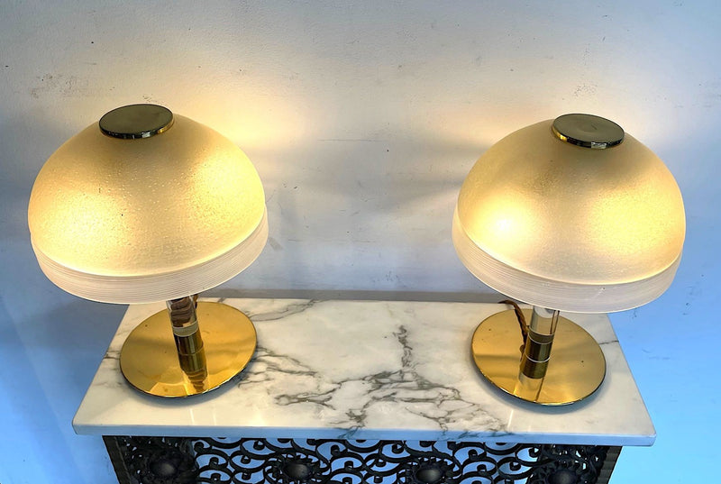 Vintage table lamps - Mid century lamps -vintage murano lamps - Vintage lamps - glass dome table lamps - Ed Butcher Antiques - Antique Shop London