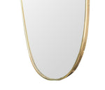 An orignal 1950s Italian shield mirror with lovely oval shaped brass frame and orignal plate