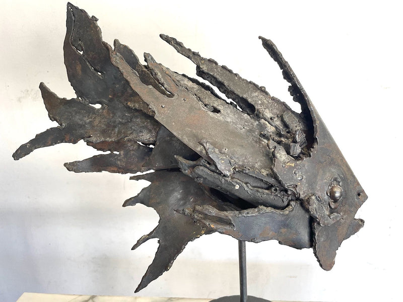 Brutalist Metal Fish Sculpture - Italian - 1970s - Ed Butcher Antique Shop London