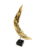 A large mid century brass torch cut, abstract sculpture attributed to Curtis Jere