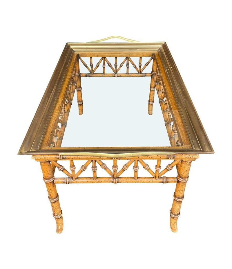 French Faux Bamboo Wooden Tray Table - Mid Century Furniture - Ed Butcher Antiques