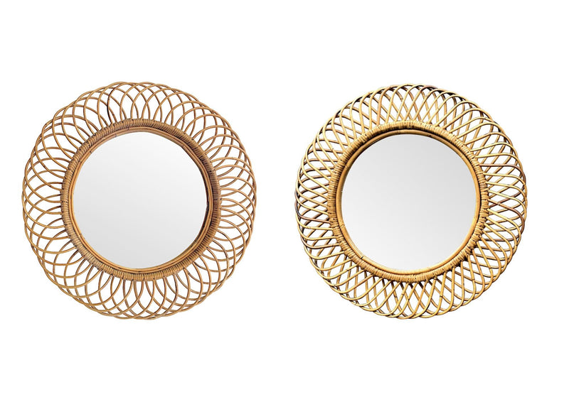 Pair of Bamboo Mirrors by Franco Albini sold by Ed Butcher Antique Shop London