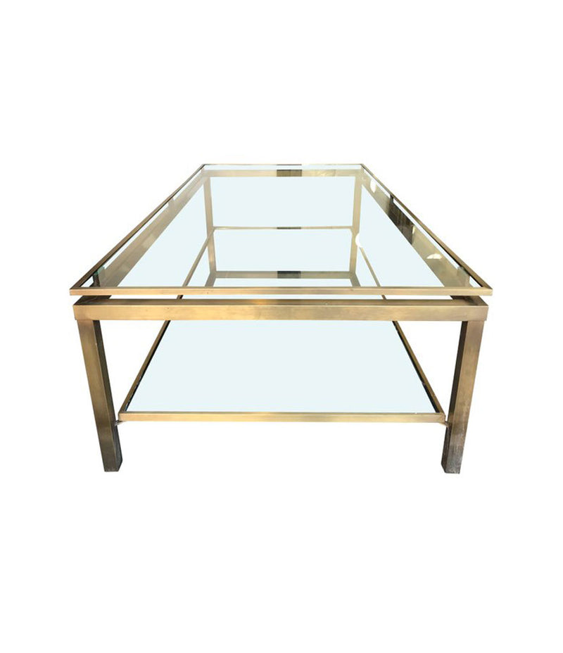 A LARGE GUY LEFEVRE GILT METAL COFFEE TABLE