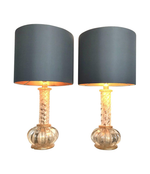 A LOVELY PAIR OF BAROVIER AND TOSO GOLD LEAF MURANO GLASS LAMPS