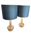 A LOVELY PAIR OF BAROVIER AND TOSO GOLD LEAF MURANO GLASS LAMPS