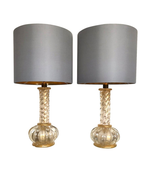 A LOVELY PAIR OF BAROVIER AND TOSO GOLD LEAF MURANO GLASS LAMPS