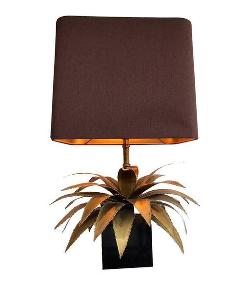 A MAISON JANSEN BRASS PALM TREE TABLE LAMP