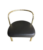 A SET OF FOUR BRASS BAR STOOLS