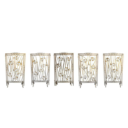 A STUNNING SET OF 5 1950S FRENCH GILT METAL SCREEN ROOM DIVIDERS