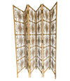 A LARGE 1970S FRENCH RIVIERA HINGED SIX PANEL BAMBOO SCREEN, ROOM DIVIDER