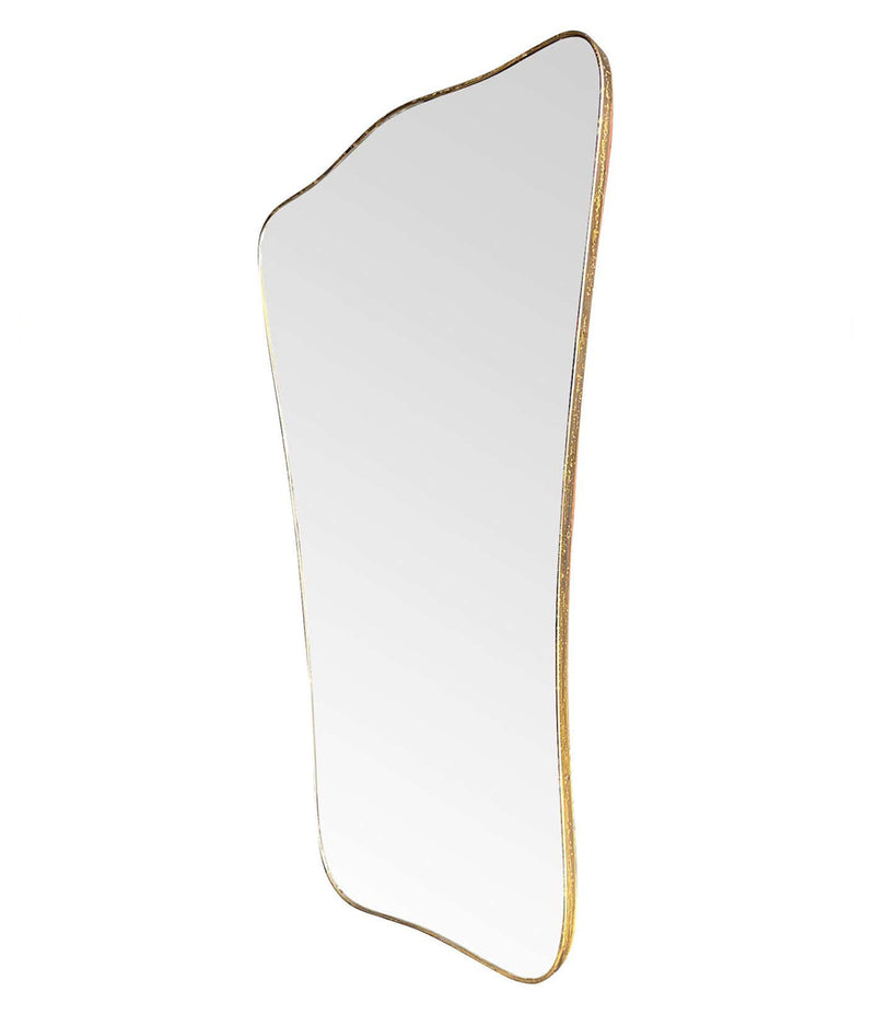 A LARGE FULL LENGTH ORIGNAL ITALIAN SHIELD MIRROR IN THE GIO PONTI STYLE