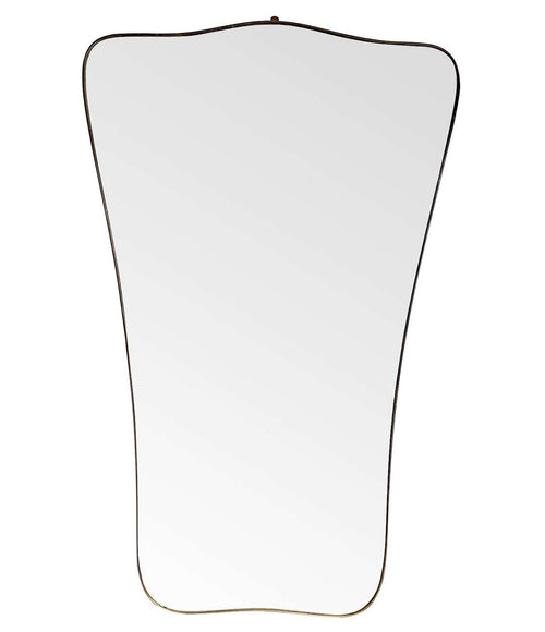 A LARGE FULL LENGTH ORIGNAL ITALIAN SHIELD MIRROR IN THE GIO PONTI STYLE