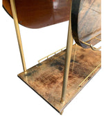 ALDO TURA 1960S LACQUERED GOATSKIN BAR CART WITH EXTENDABLE TOP