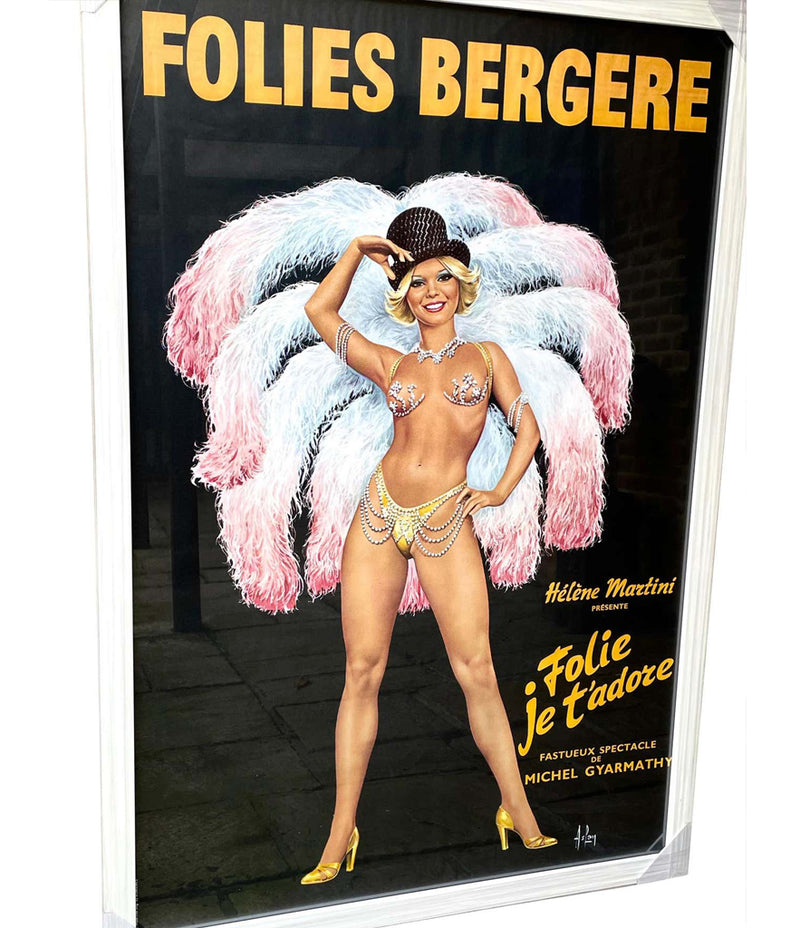 AN ORIGINAL FOLIES BERGERE POSTER "FOLIE JE T'ADORE" 1960S SHOW BY ASLAN