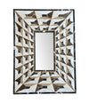 ART DECO MIRROR WITH TESSELLATED MARBLE SURROUND CREATING OPTICAL PERSPECTIVE