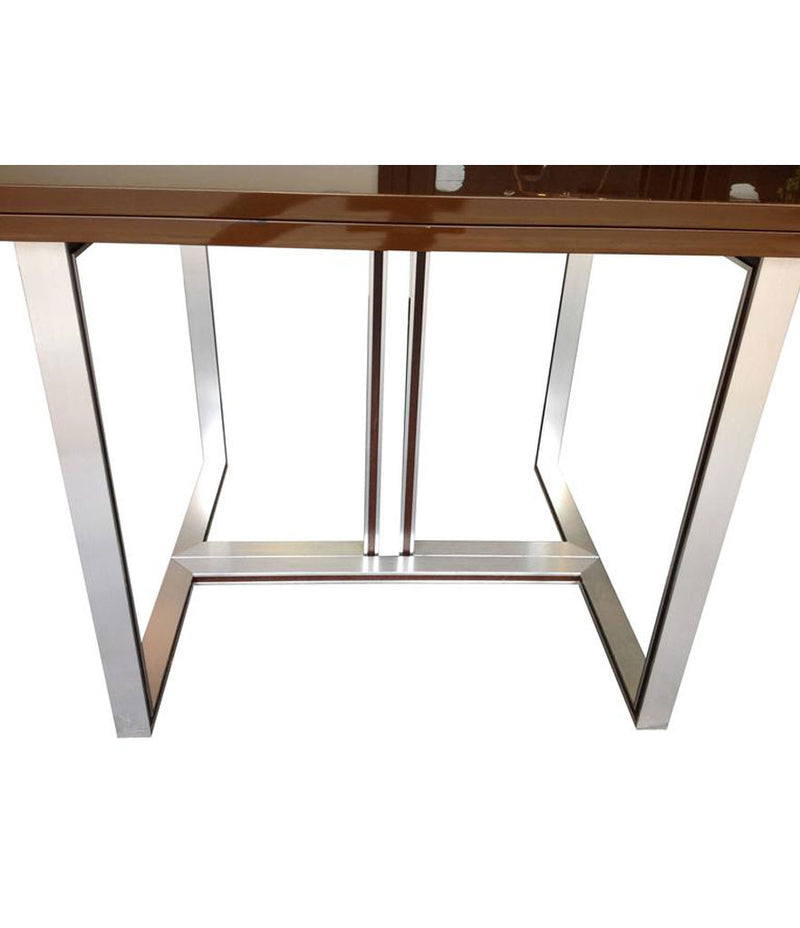 ARTELANO BROWN LACQUER EXTENDING CONSOLE TABLE