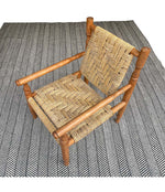 A WONDERFUL PAIR OF 1950S FRENCH ROPE AND WOOD CHAIRS BY AUDOUX AND MINET