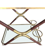 A CESARE LACCA ROSEWOOD NAD BRASS BAR CART