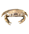 A FONDICA SOLID CAST CRAB WITH HINGED TOP SHELL WITH BLUE VELVET LINING