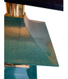 A PAIR OF 1970S ROMEO REGA INTERESTINGLY SHAPED METAL LAMPS WITH TURQUOISE BASES