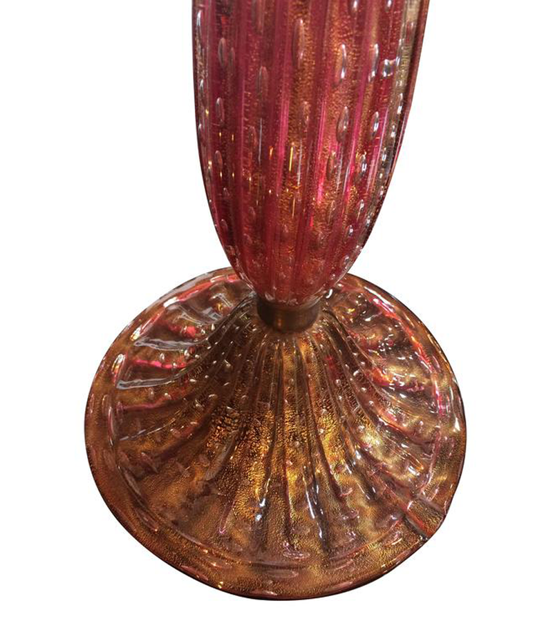 BEAUTIFUL BAROVIER AND TOSA RUBY COLOURED GLASS LAMP