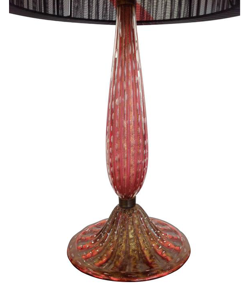 BEAUTIFUL BAROVIER AND TOSA RUBY COLOURED GLASS LAMP