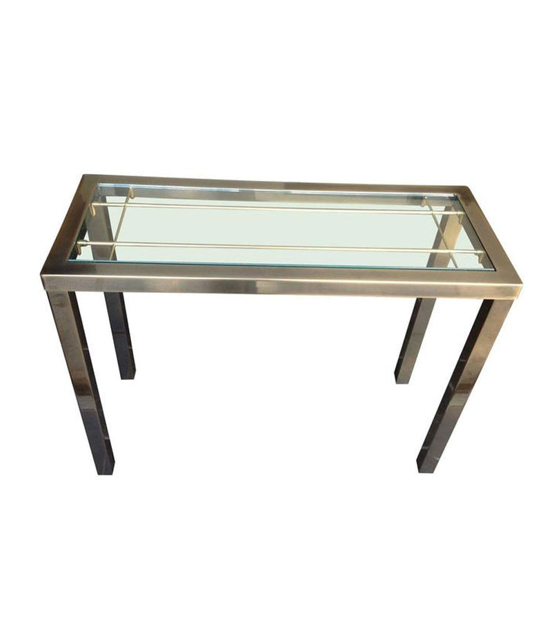 BELGO CHROME GILT METAL CONSOLE