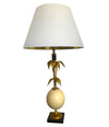 BRASS PALM TREE TABLE LAMP WITH REAL OSTRICH EGG CENTRE