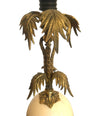 BRASS PALM TREE TABLE LAMP WITH REAL OSTRICH EGG CENTRE