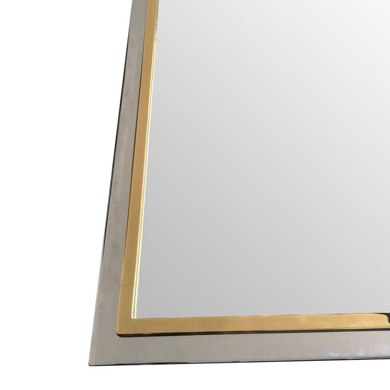 BELGO CHROME MIRROR WITH BRASS AND CHROME FRAME