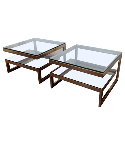 Pair of Belgo chrome  G side tables 