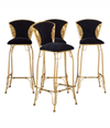 Set of 4 Gilt metal Italian cobra chairs 1970s 