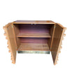 Mid century cabinet brutalist geometric block wood beech in the style of Percival Lafer - Mid Century Furniture