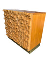 Mid century cabinet brutalist geometric block wood beech in the style of Percival Lafer - Mid Century Furniture