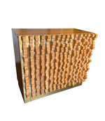 Mid century cabinet brutalist geometric block wood beech in the style of Percival Lafer - Mid Century Furniture