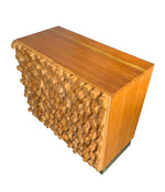 Mid century cabinet brutalist geometric block wood beech in the style of Percival Lafer - Mid Century Furniture