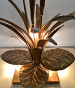 French brass bullrush lamp