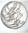 CURTIS JERE CIRCULAR METAL WALL SCULPTURE WITH BRASS AND CHROME TREE BLOSSOM