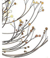 CURTIS JERE CIRCULAR METAL WALL SCULPTURE WITH BRASS AND CHROME TREE BLOSSOM