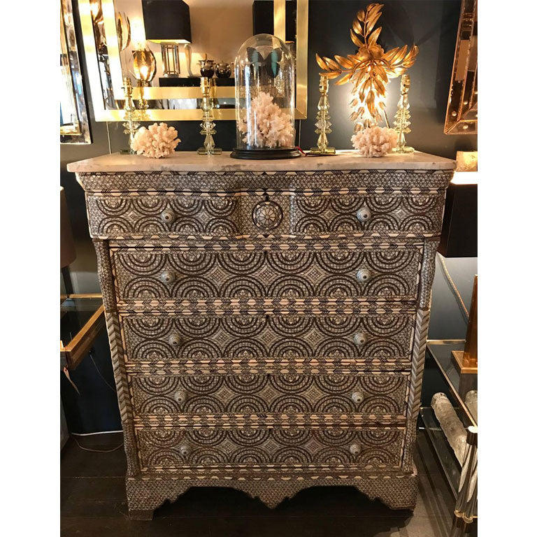 EARLY 19TH CENTURY FIVE-DRAWER SYRIAN COMMODE