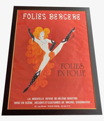 FABULOUS ORIGINAL 1960S LARGE FOLIES BERGERE POSTER BY ARTIST ALAIN GOURDON