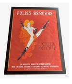 FABULOUS ORIGINAL 1960S LARGE FOLIES BERGERE POSTER BY ARTIST ALAIN GOURDON