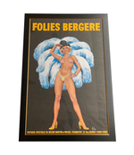 FABULOUS ORIGINAL 1960S LARGE FOLIES BERGERE POSTER BY ARTIST ALAIN GOURDON