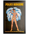 FABULOUS ORIGINAL 1960S LARGE FOLIES BERGERE POSTER BY ARTIST ALAIN GOURDON