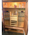 FABULOUS LARGE ART DECO OAK BAR CABINET BY CHARLES DUDOUYT WITH GLASS SHELVES